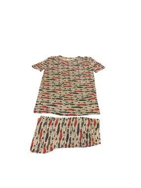 Posh Peanut Blue Short-Sleeve Kids Pajama Set with Red & Gray Cars